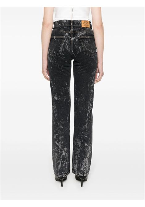 Jeans dritti con lavaggio acido in nero - donna ROTATE SUNDAY | 7004370131000